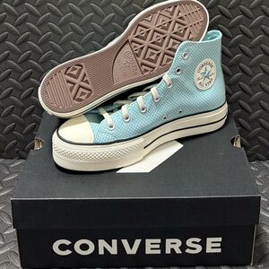 Chuck Taylor All Star Lift Checkered Infinity Pool Black White Womens Size 8.5‎